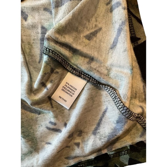 Cable & Gauge Blouse Top Women SZ M Multicolor Cold Shoulder 3/4 Sleeve Pullover - Picture 6 of 6